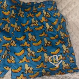 Baseball 101 Banana Print Kids Shorts